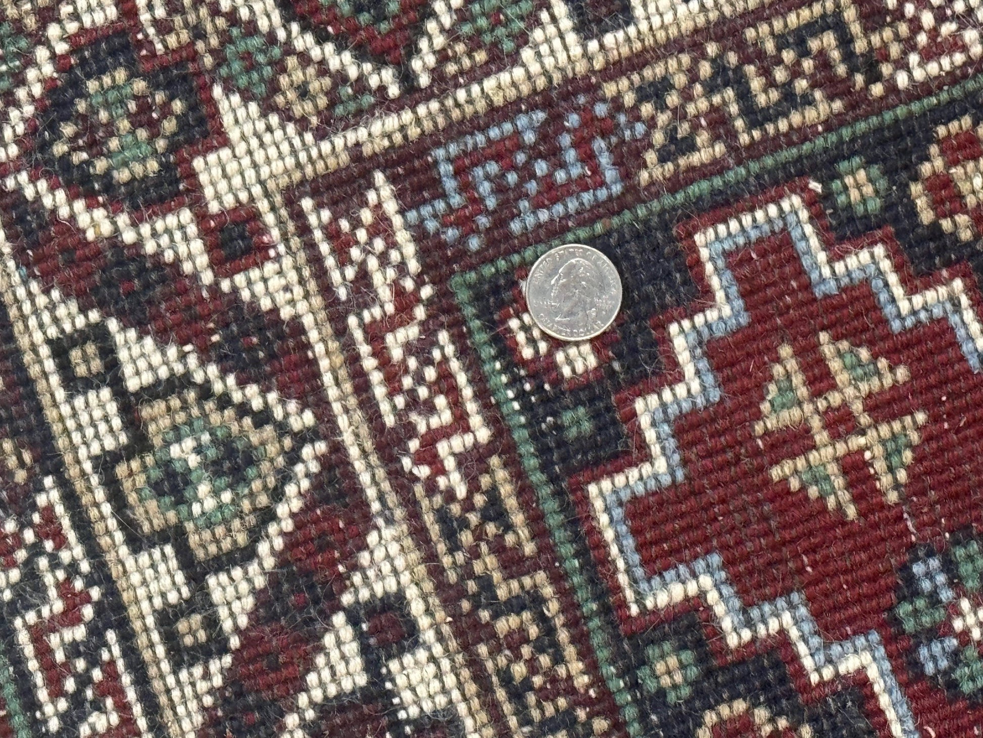 Persian Afshar Rug 4x5 Red Navy Geometric Tribal Wool Carpet - Nuvé
