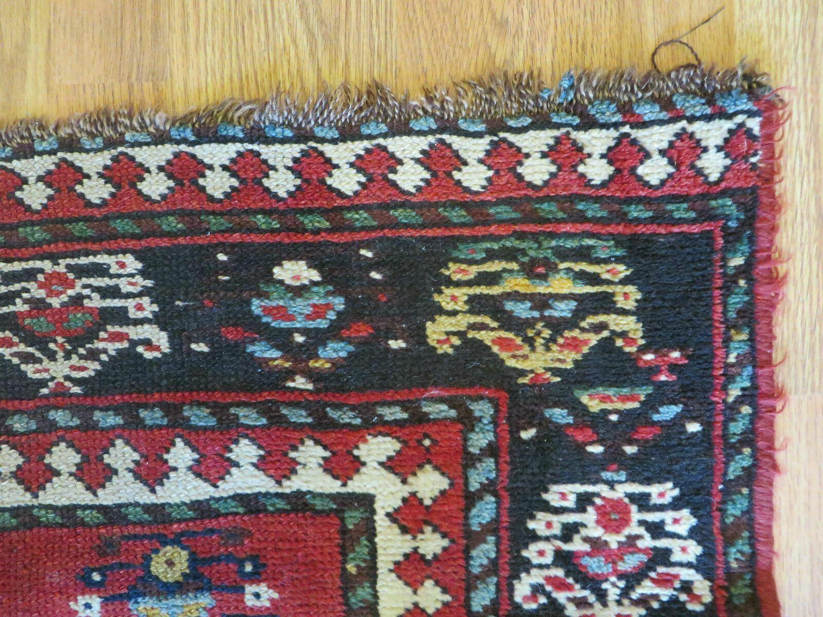 3' 3" X 10' Hand-Knotted Antique Handmade Caucasian Kazak Wool Runner Rug - Nuvé