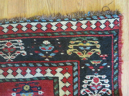 3' 3" X 10' Hand-Knotted Antique Handmade Caucasian Kazak Wool Runner Rug - Nuvé
