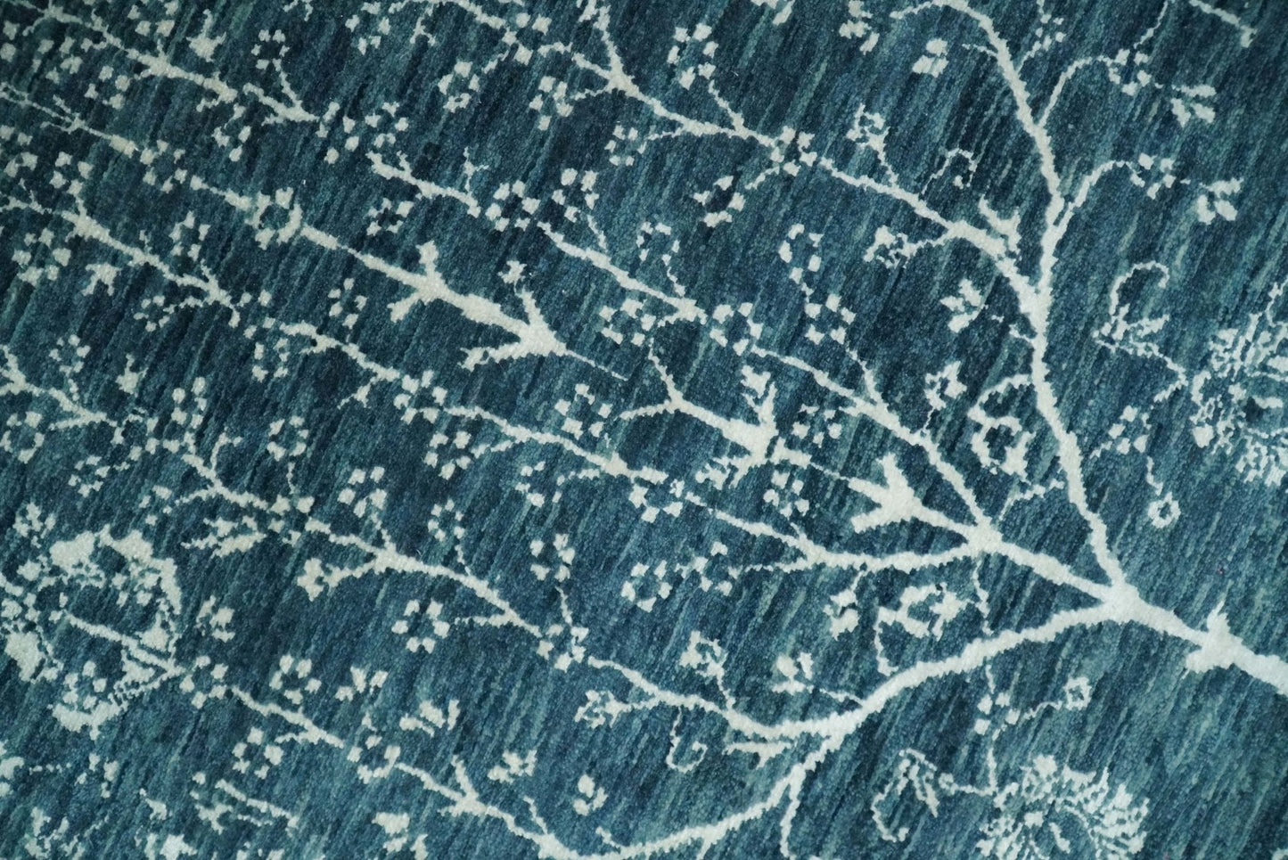 2.6x10 Fine Hand Knotted White and Blue Traditional Vintage Persian Style Antique Wool Rug | AGR23 - Nuvé