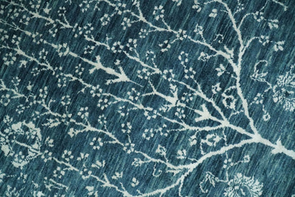 2.6x10 Fine Hand Knotted White and Blue Traditional Vintage Persian Style Antique Wool Rug | AGR23 - Nuvé