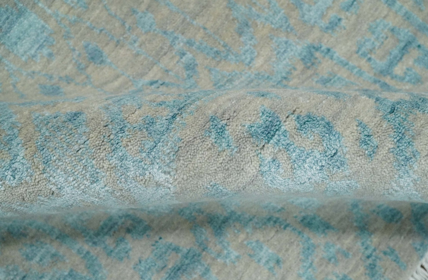 2.6x8 Fine Hand Knotted Camel and Blue Traditional Vintage Persian Style Antique Wool and Silk Rug | AGR26 - Nuvé