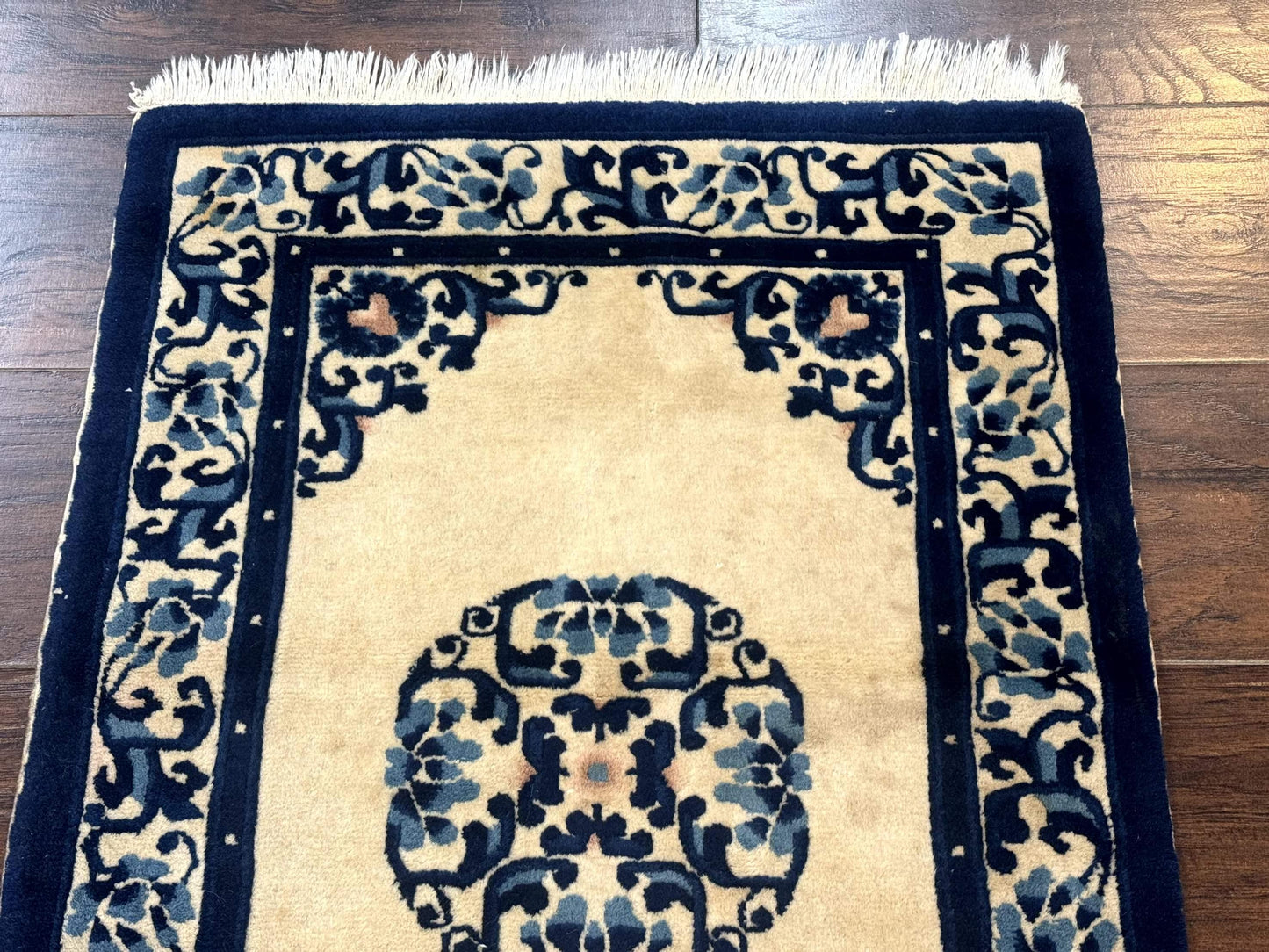 Chinese Peking Rug 2x3, Small Wool Chinese Carpet, Art Deco Rug - Nuvé