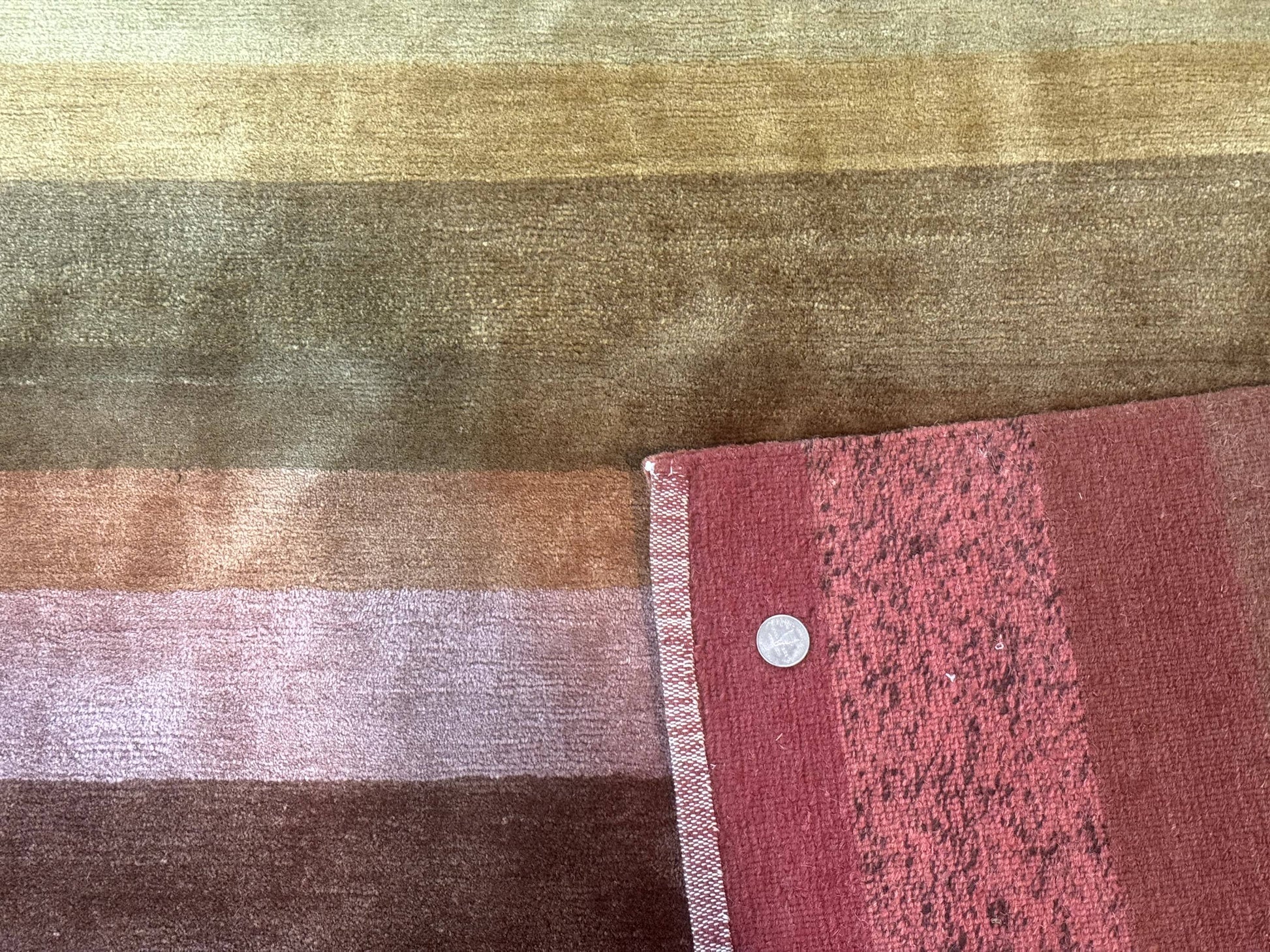Modern Persian Gabbeh Rug 8x10, Multicolor Stripes, Soft Thick Wool Pile - Nuvé