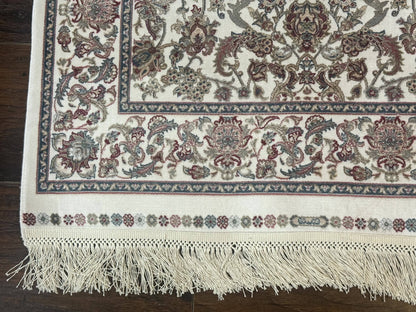 Small Turkish Silk Rug 2.6 x 4, Ivory, Allover Design, Bamboo Silk - Nuvé
