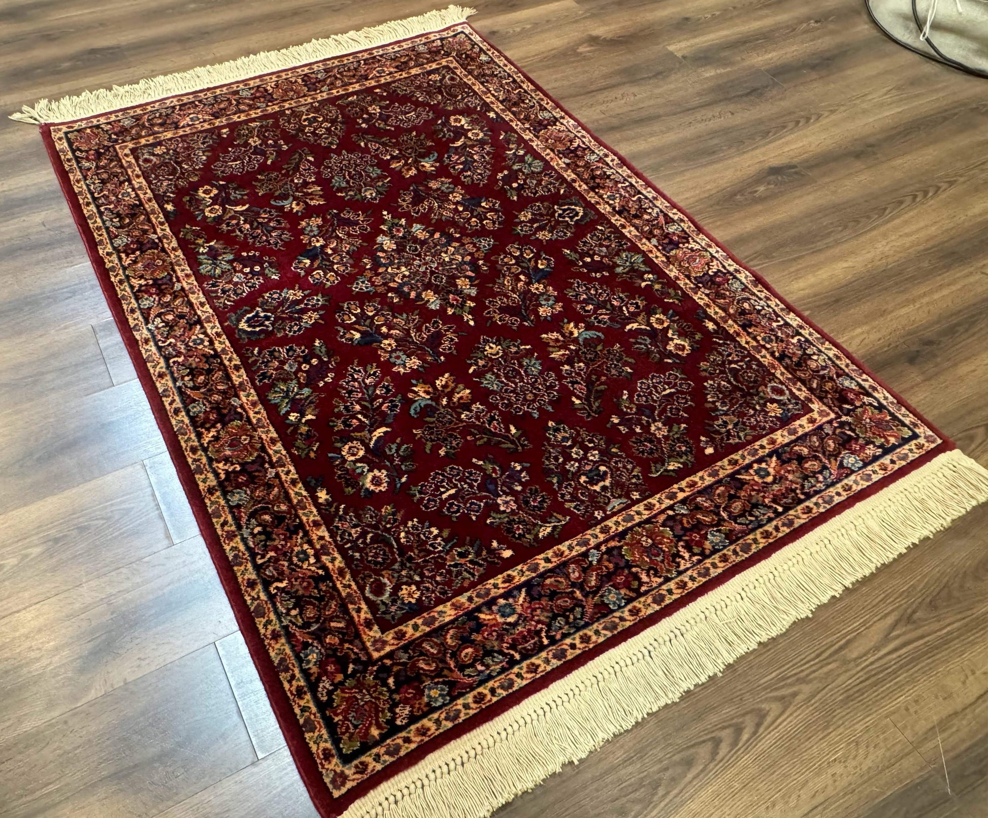 4x6 Karastan Rug Red Sarouk #785, Wool Pile Original 700 Series, Vintage Discontinued - Nuvé