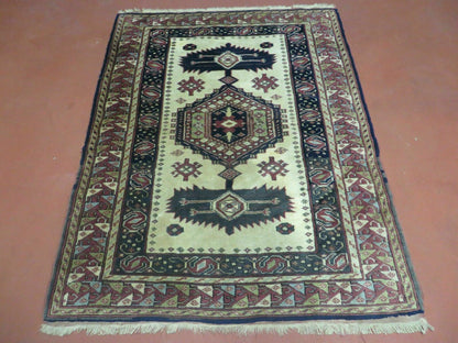 3' X 4' Vintage Handmade Turkish Geometric Oriental Wool Rug Nice - Nuvé