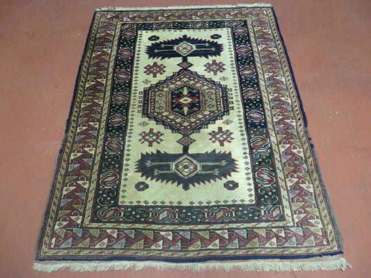 3' X 4' Vintage Handmade Turkish Geometric Oriental Wool Rug Nice - Nuvé