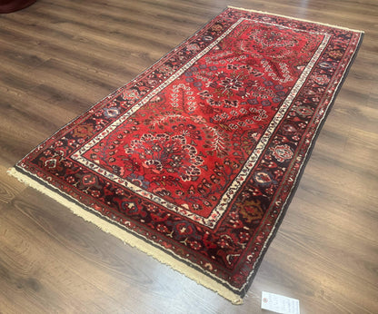 Red Persian Rug 2.6 x 6.8, Floral, Antique Per'sian Carpet, Persian Malayer Rug, Hamadan Rug - Nuvé