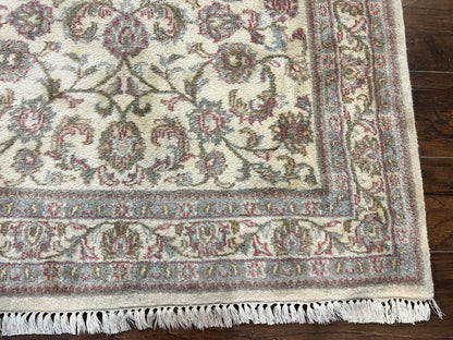 Indo Persian Rug 4x6, Vintage Handmade Wool Carpet, Floral Allover Pattern, Beige, Pair A - Nuvé