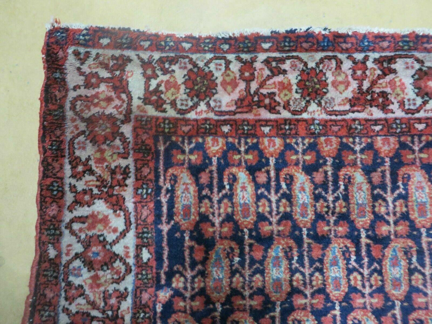 4' X 6' Antique Handmade Turkish Sivas Wool Rug Vegetable Organic Dye Nice Blue - Nuvé