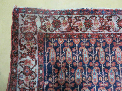 4' X 6' Antique Handmade Turkish Sivas Wool Rug Vegetable Organic Dye Nice Blue - Nuvé