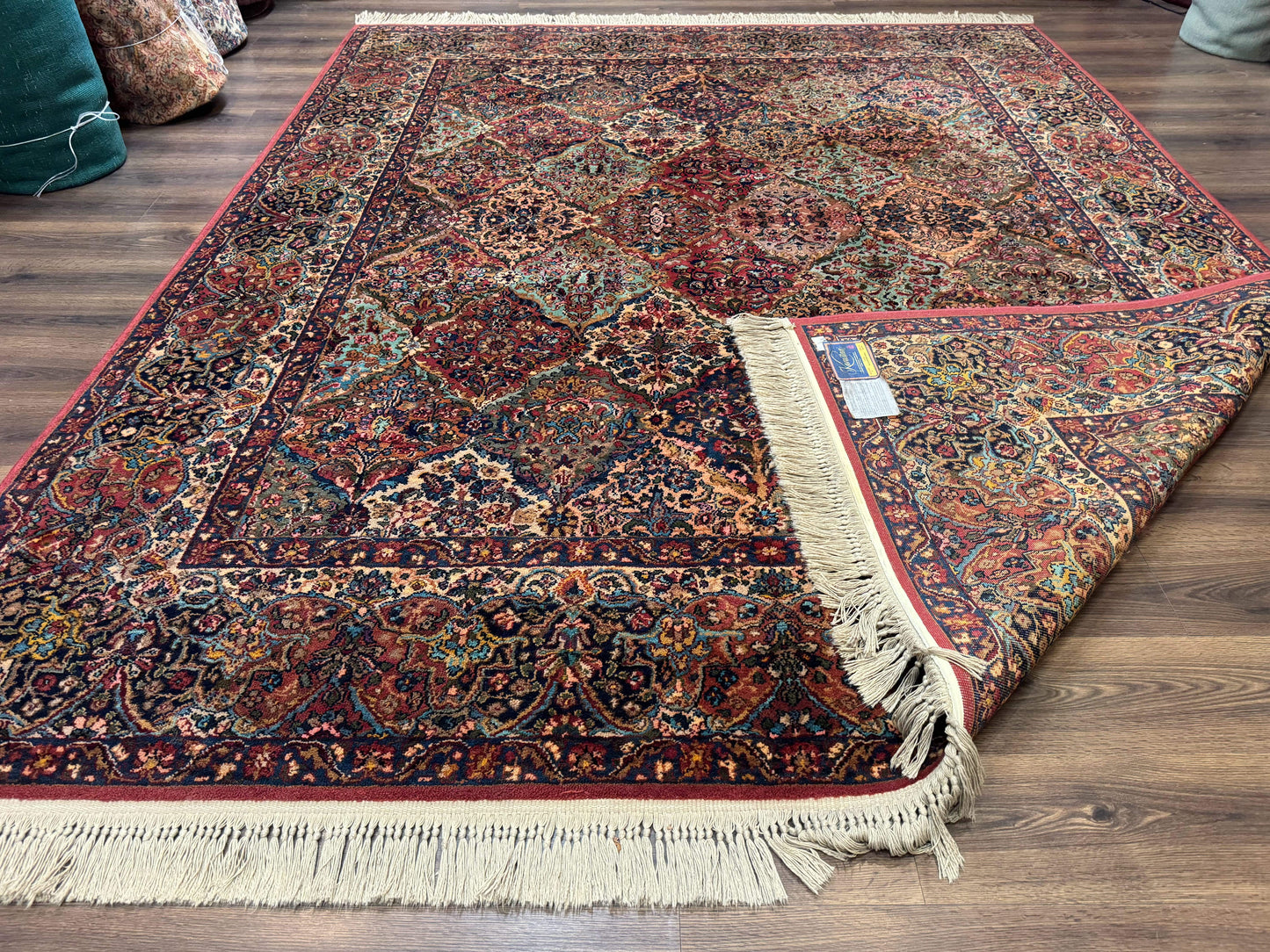 Karastan Rug 8.8 x 10.6, Multicolor Panel Kirman Rug #717, Original 700 Series, Wool - Nuvé