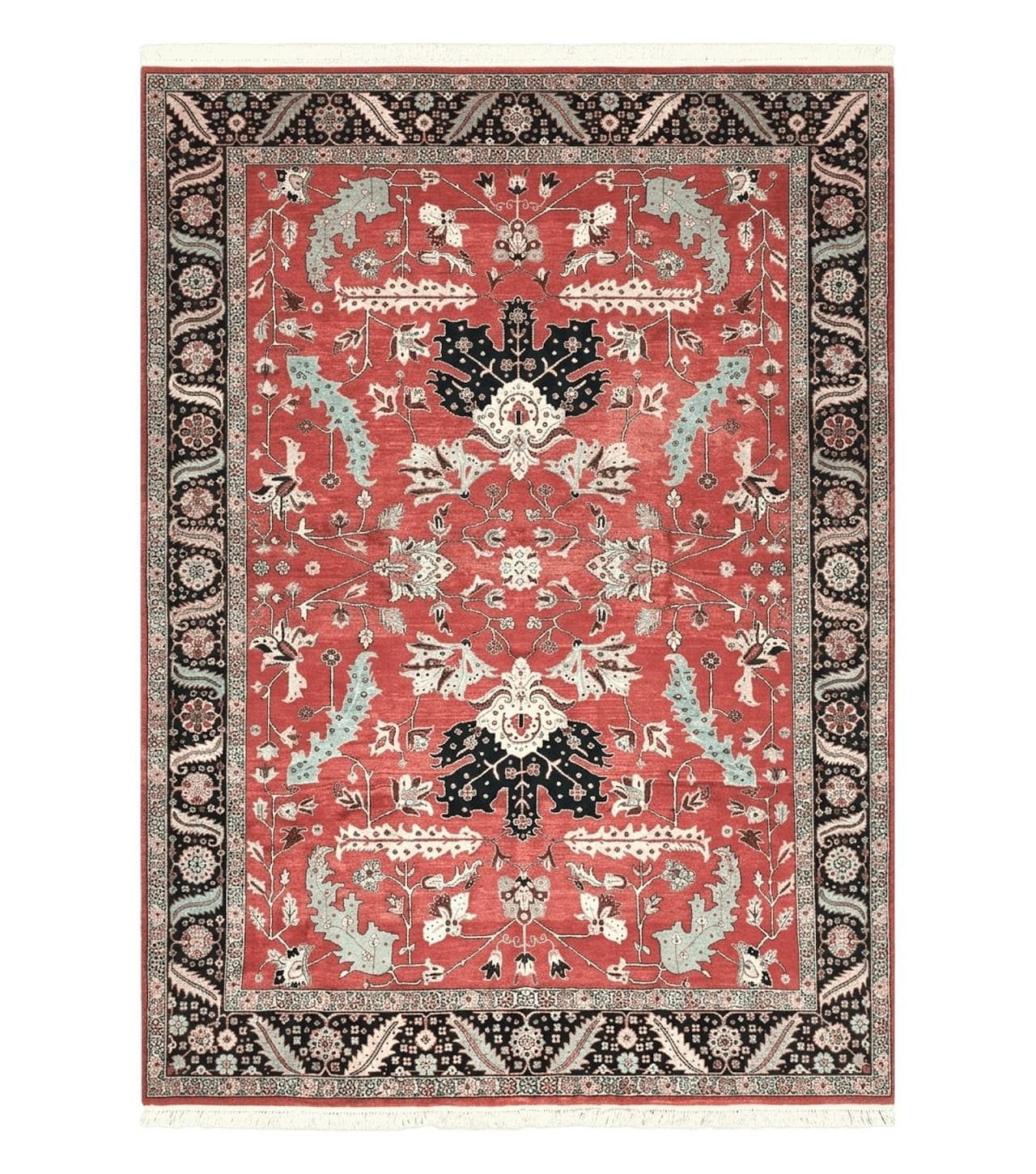 10' X 14' Vintage Hand Made Turkish Wool Rug Carpet Red Black Hand Knotted Nice
