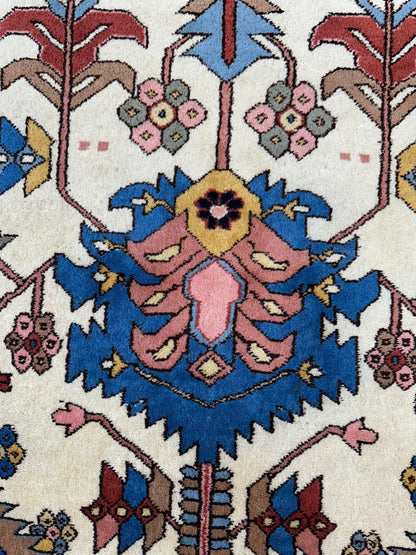 Hand-Knotted Vintage Afghani Serapi Wool Rug – 10'10" x 15'10" – Elegant Traditional Area Rug - Nuvé