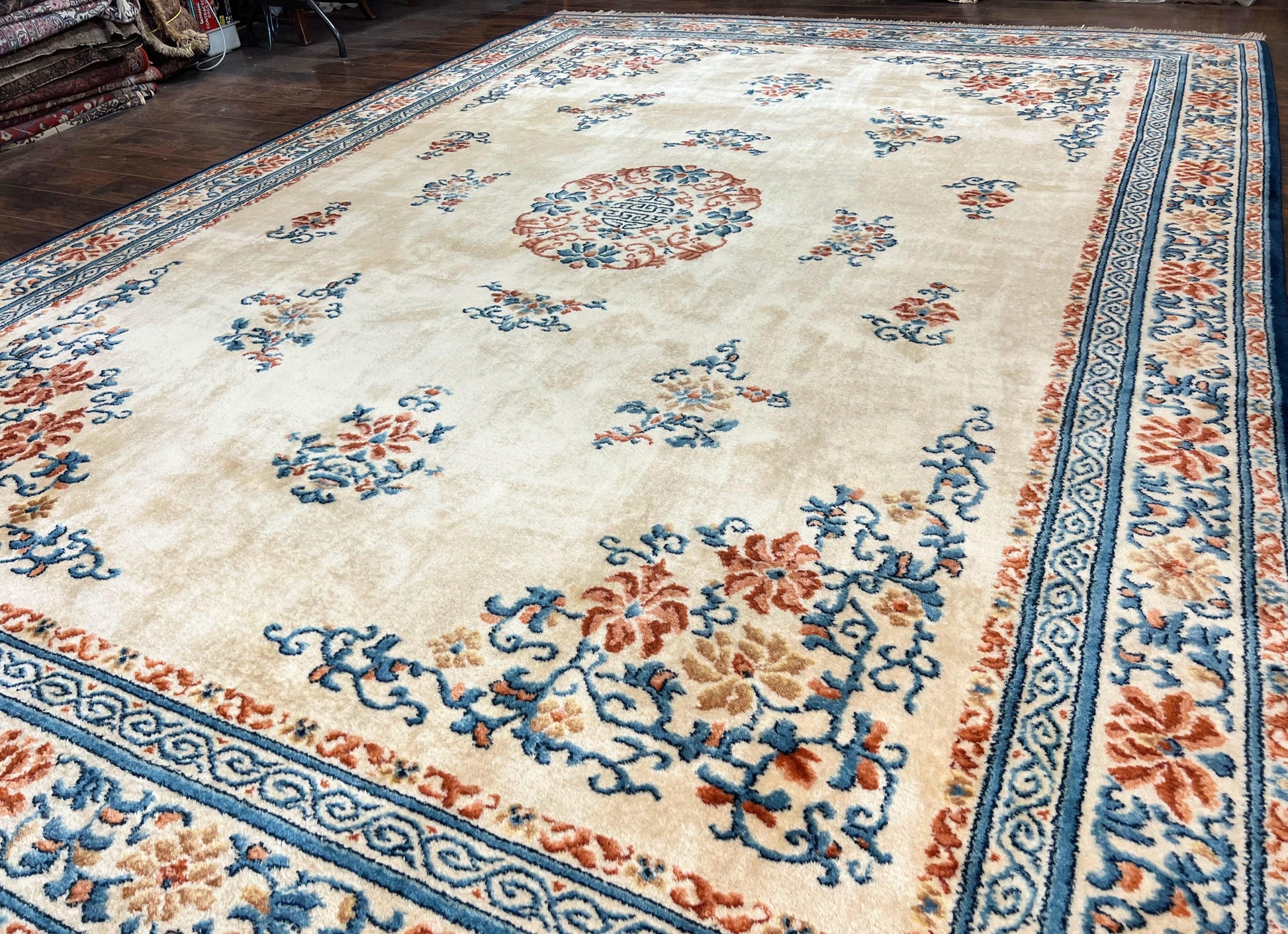 Karastan Rug 10x14 Chinese #718, Vintage Original 700 Series Wool Pile Karastan Carpet, Asian Oriental Rug, Rare - Nuvé