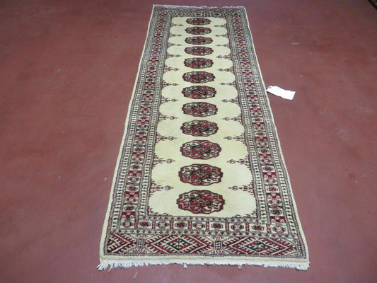 2' 7" x 7' Handmade Finely Knotted Pakistani Turkoman Bokhara Detailed Wool Rug - Nuvé