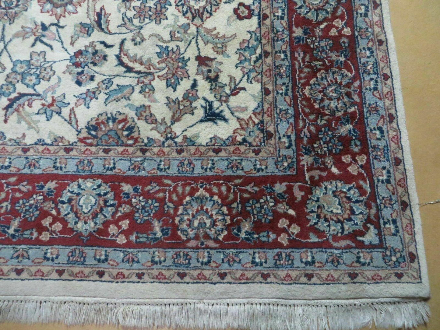 6' X 9' Vintage Handmade Fine Chinese Floral Oriental Wool Rug Carpet Beige - Nuvé