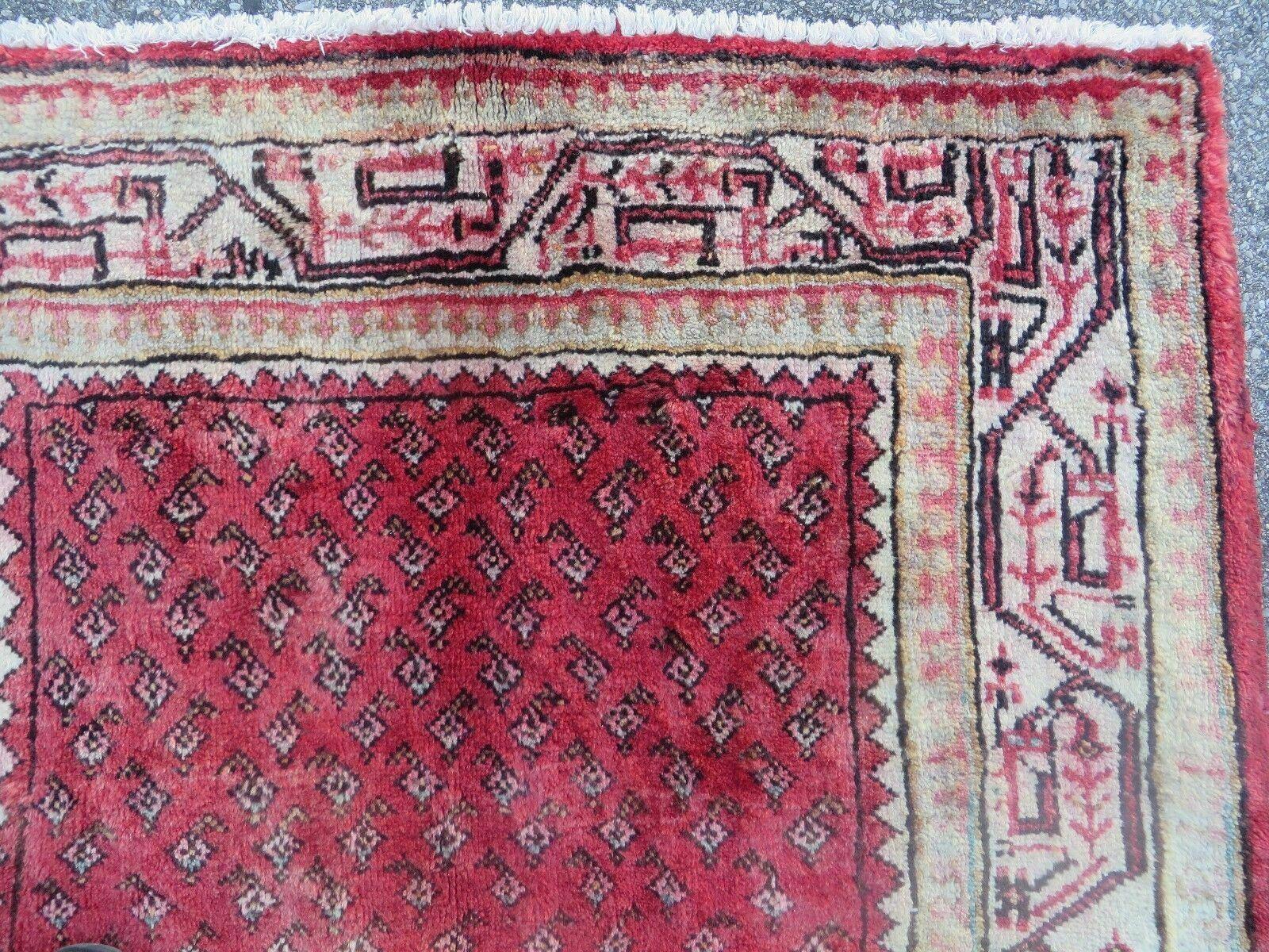 3'7"X 10' Antique Handmade India Oriental Paisley Wool Runner Rug Vegy # 31 - Nuvé