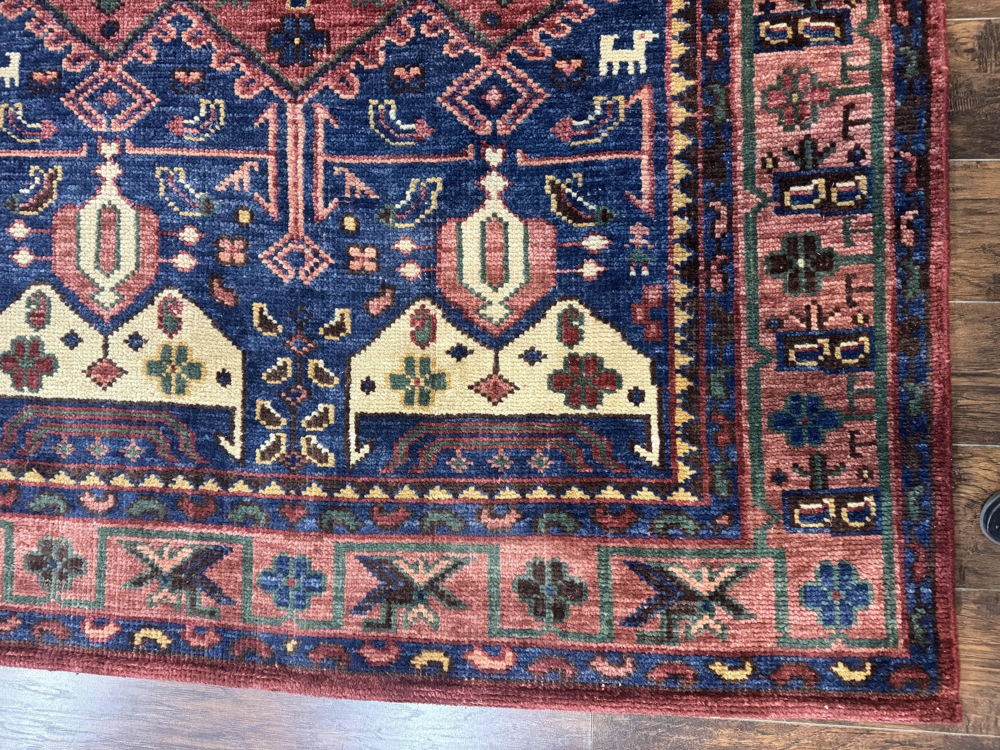 Persian Tribal Heriz Design Rug 6x9, Pottery Barn Rug, Hand Knotted Wool Vintage Rug - Nuvé