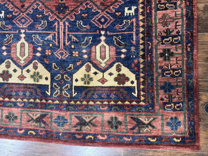 Persian Tribal Heriz Design Rug 6x9, Pottery Barn Rug, Hand Knotted Wool Vintage Rug - Nuvé