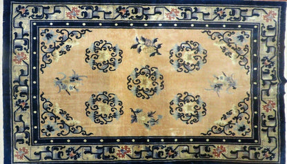 4' X 6' Antique Handmade Fine Knotted Peking Chinese Wool Rug Amiri Salmon - Nuvé