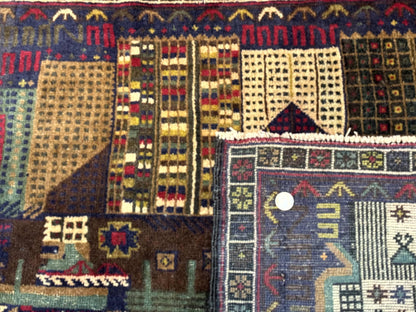 Balouch Rug 3x5, Afghan Carpet, City Pictorial - Nuvé