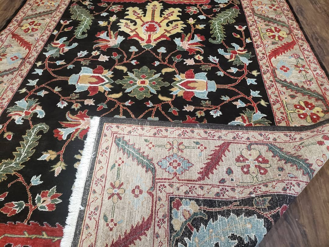 Peshawar Rug, 6x9 Rug, Hand Knotted Wool Area Rug, Black and Silver Rug, Unique Oriental Carpet, Handmade, Medium Sized Rug, Persian Rug - Nuvé