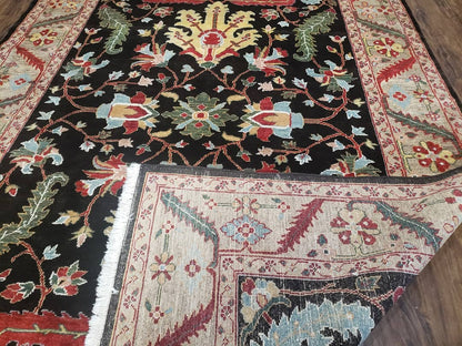 Peshawar Rug, 6x9 Rug, Hand Knotted Wool Area Rug, Black and Silver Rug, Unique Oriental Carpet, Handmade, Medium Sized Rug, Persian Rug - Nuvé