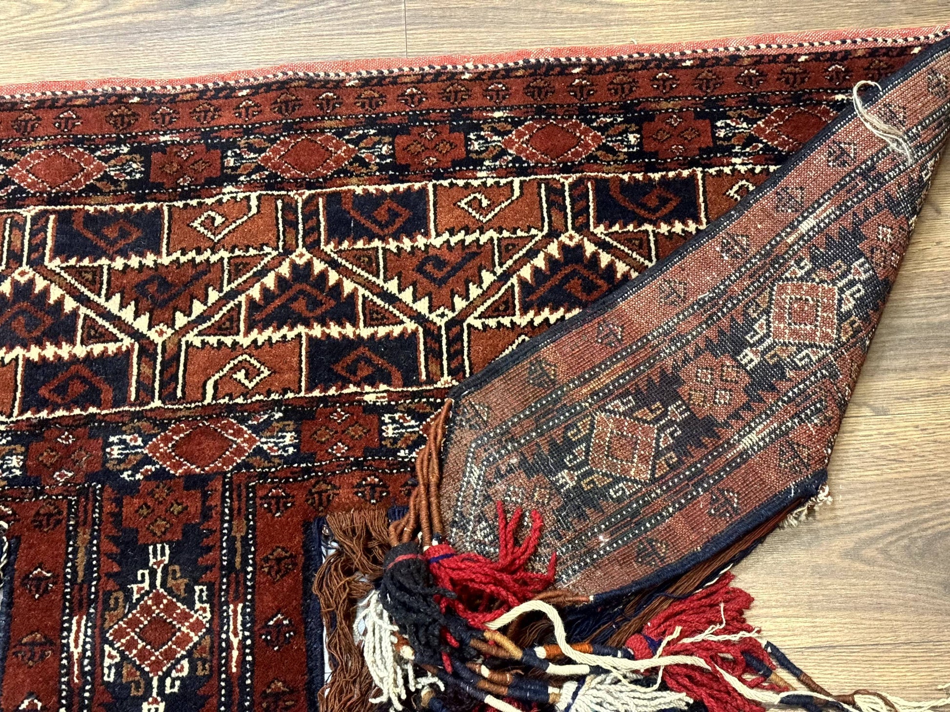 Antique Afghan Beshir Tent Header Textile Rug, Tribal Collectible, Wool - Nuvé