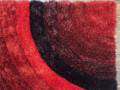 Red and Black Shag Rug 5x7, Pair A - Nuvé