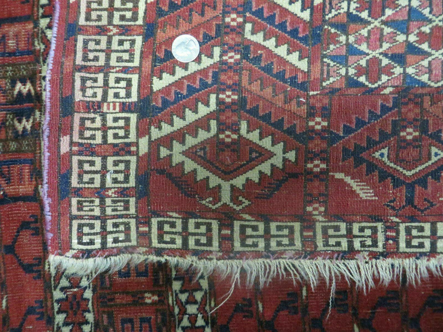 Antique Turkoman Rug 4x5, Ensi Hatchli Tekke Wool Rug - Nuvé