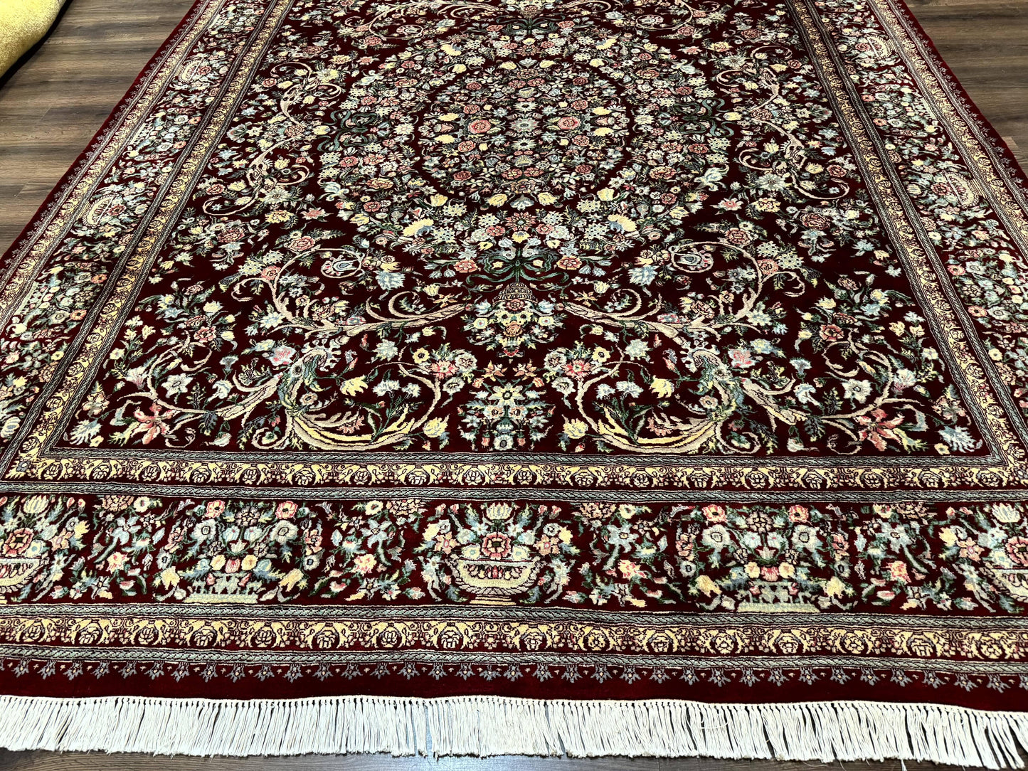 Burgundy Persian Rug 8x10, Pak Persian Floral Carpet, Very Fine 300 KPSI - Nuvé