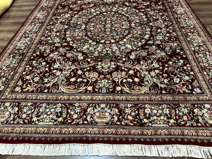 Burgundy Persian Rug 8x10, Pak Persian Floral Carpet, Very Fine 300 KPSI - Nuvé
