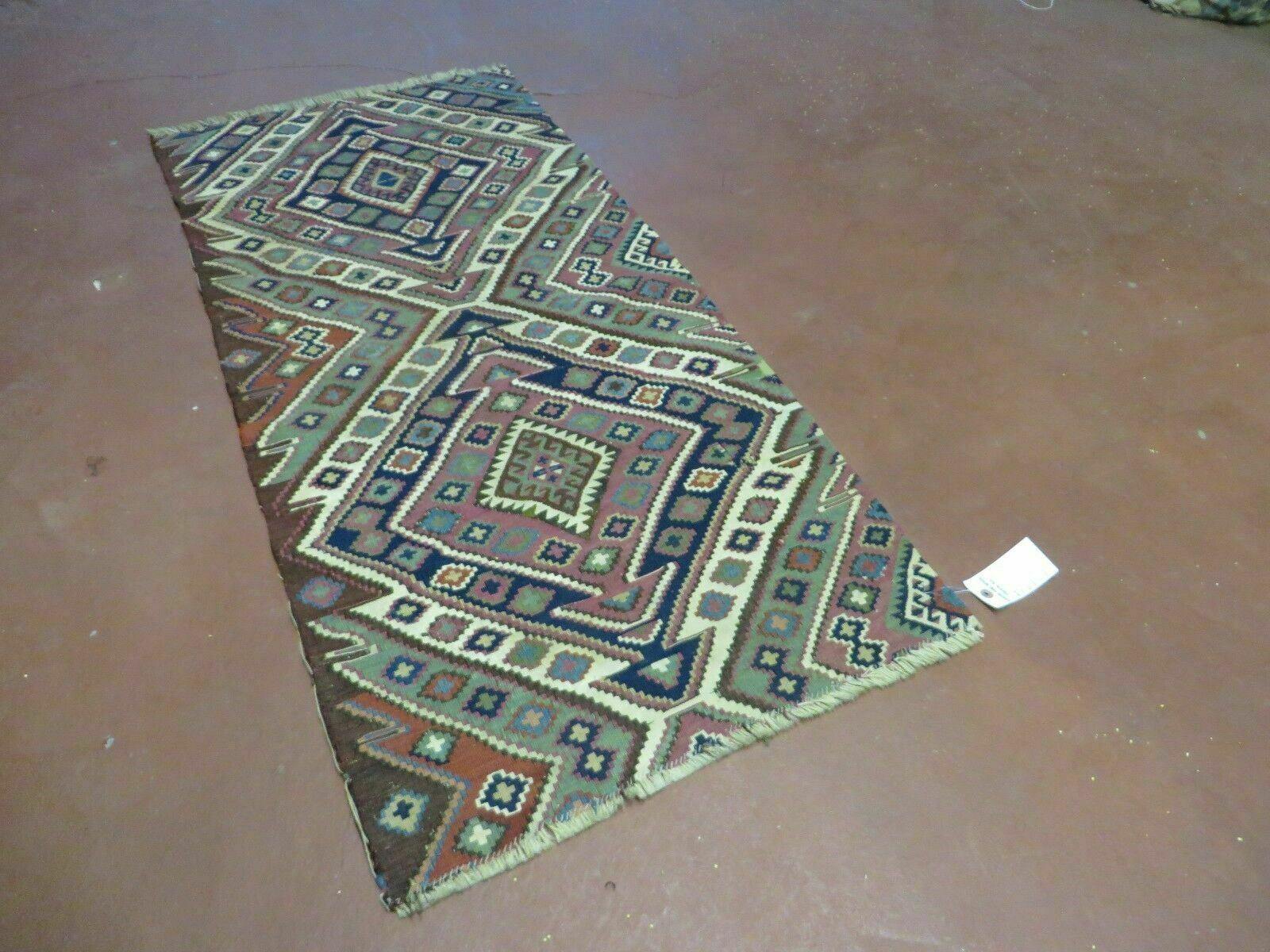 2' 1" X 4' 4" Antique Handmade Bagface Kilim Shirvan Caucasian Wool Rug Nice - Nuvé