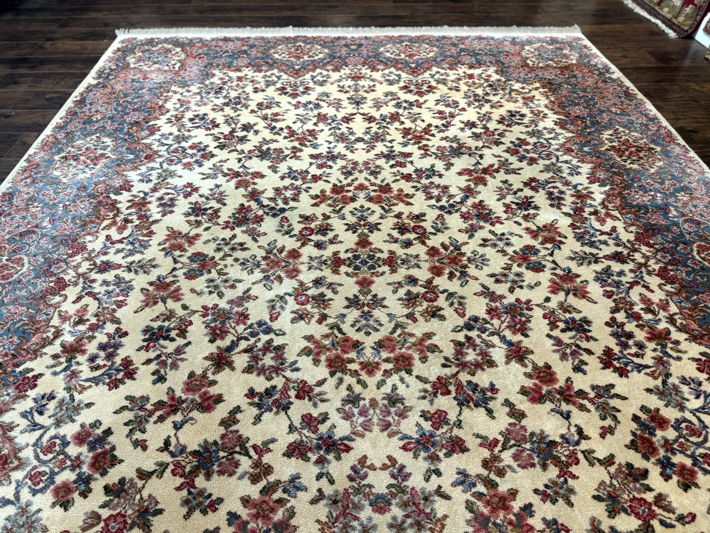 Karastan Rug 8.8 x 12 Ivory Kirman #788, Original 700 Series, Wool Karastan Carpet, Karastan Area Rug, Vintage Karastan, Living Room Rug - Nuvé