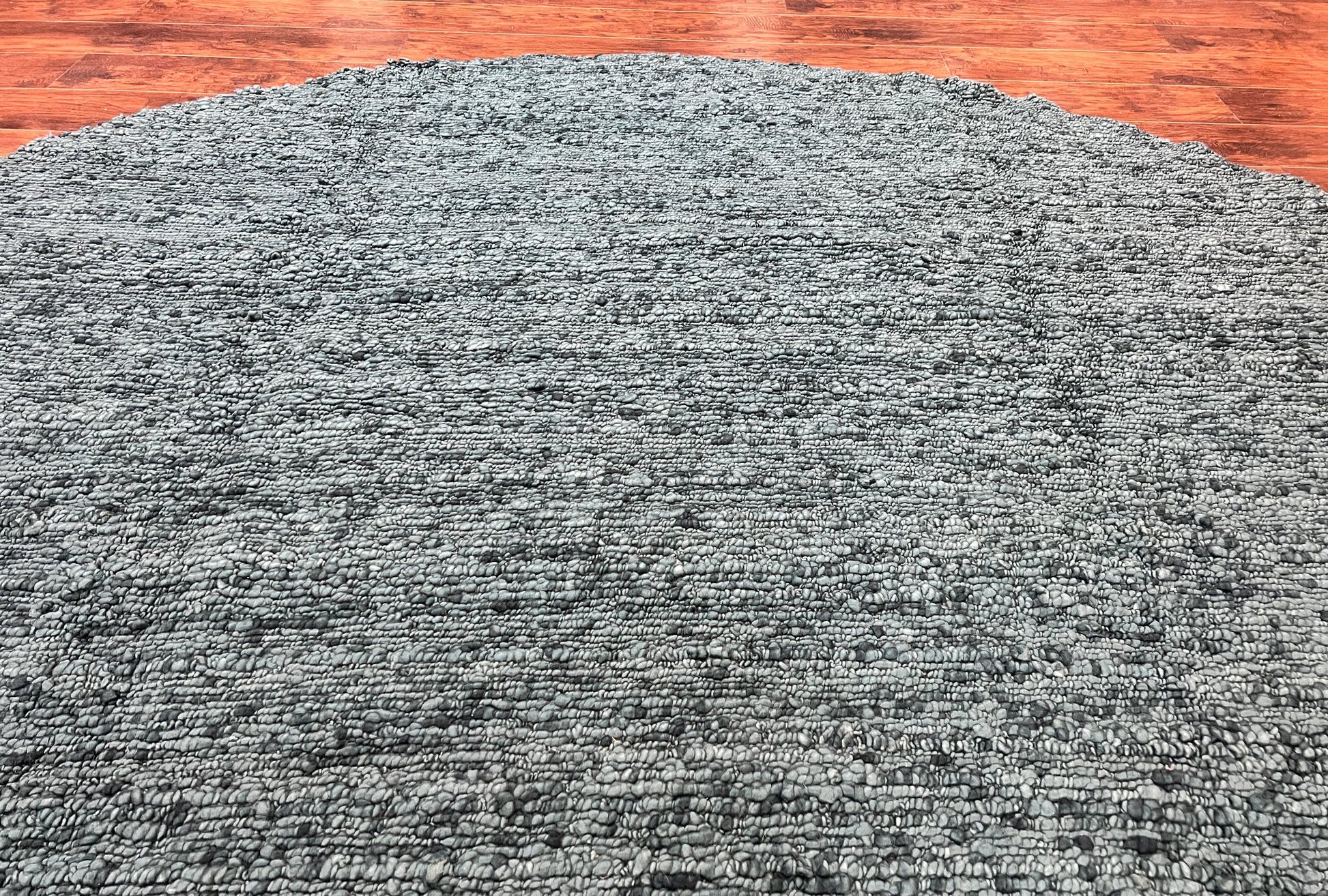 Large Round Indian Rug 11x11, Teal, Vintage Handmade Wool Carpet - Nuvé