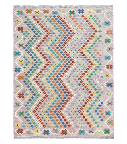 Pink Kilim Rug 6x8 Colorful Turkish Kilim Rug 6 x 8 Flat Weave Kilim Playful Kilim Multicolor Anatolian Chobi New Kilim