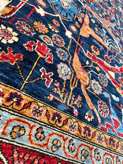 Hand-Knotted Afghani Bidjar Wool Rug – 9’x12’ – Intricate Geometric & Floral Motifs - Nuvé