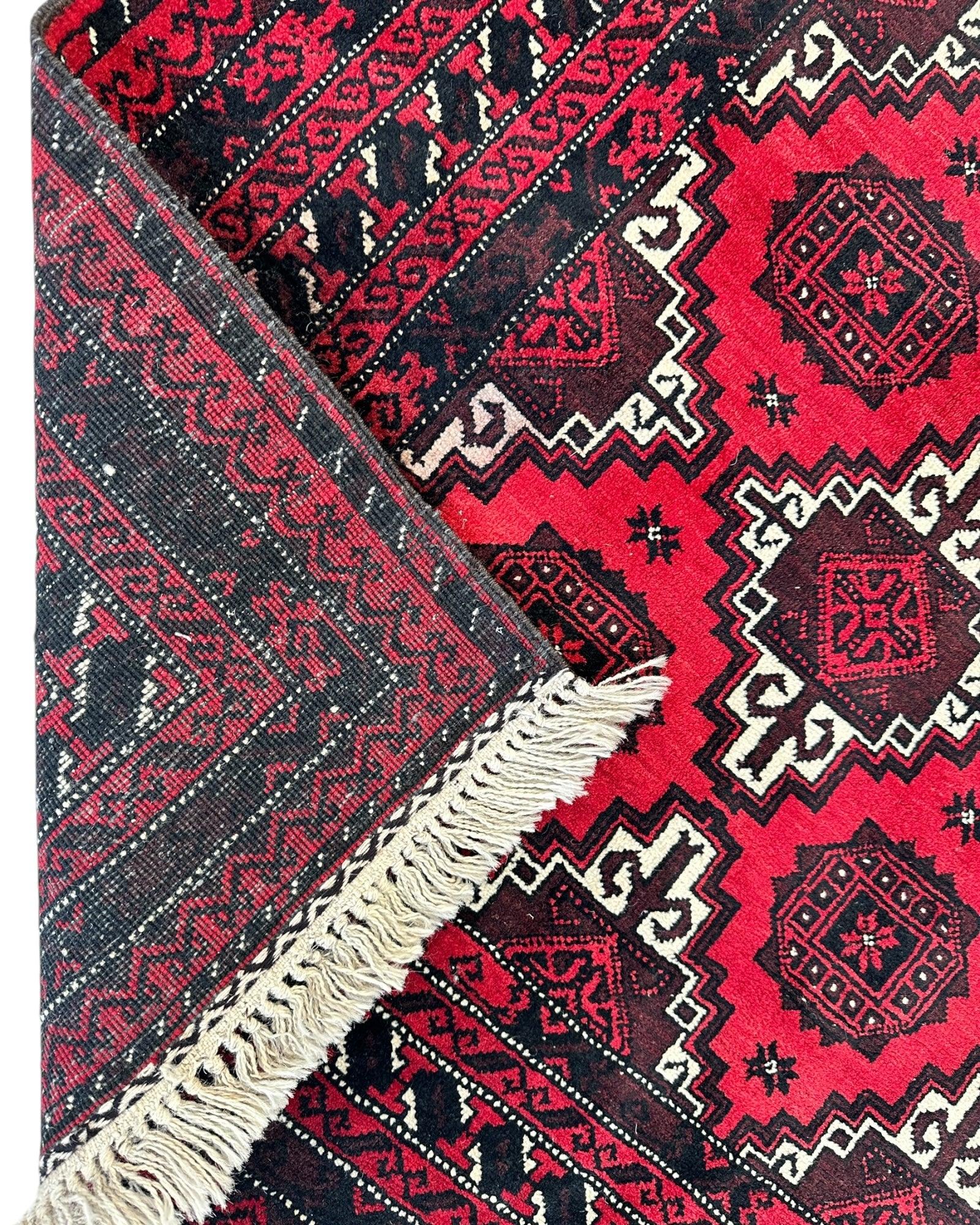 Hand-Knotted Afghani Baluch Wool Rug - 3’1” x 6’9” - Nuvé