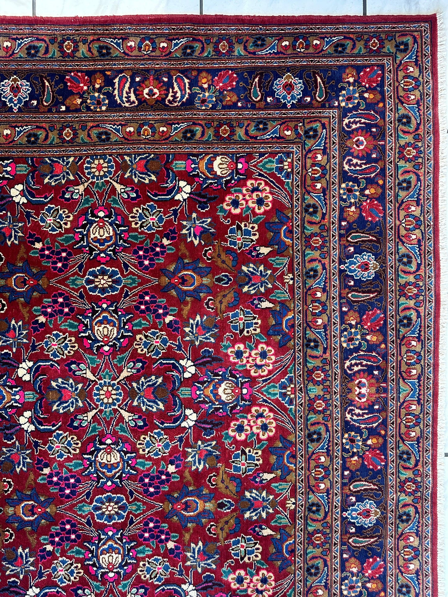Persian Mashhad I Fine Allover Rug Wool 7 x 10 - Nuvé