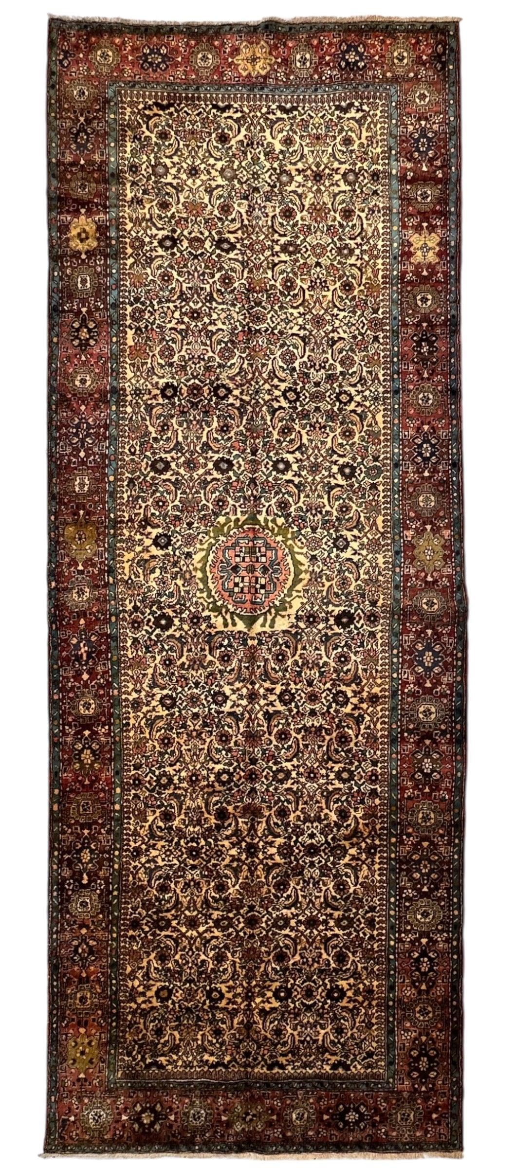 Hand-Knotted Persian Bidjar Herati Wool Runner – 4'11" x 13'2" – Durable Traditional Rug - Nuvé
