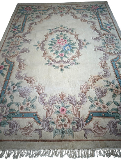 Hand-Tufted Chinese Aubusson Wool Rug – 7'10" x 11' – Luxurious Traditional Design - Nuvé