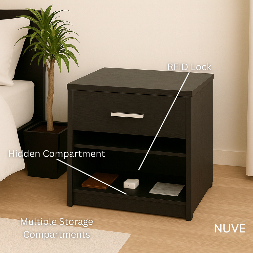 Nuvé® StealthLock Bedside Table - Nuvé