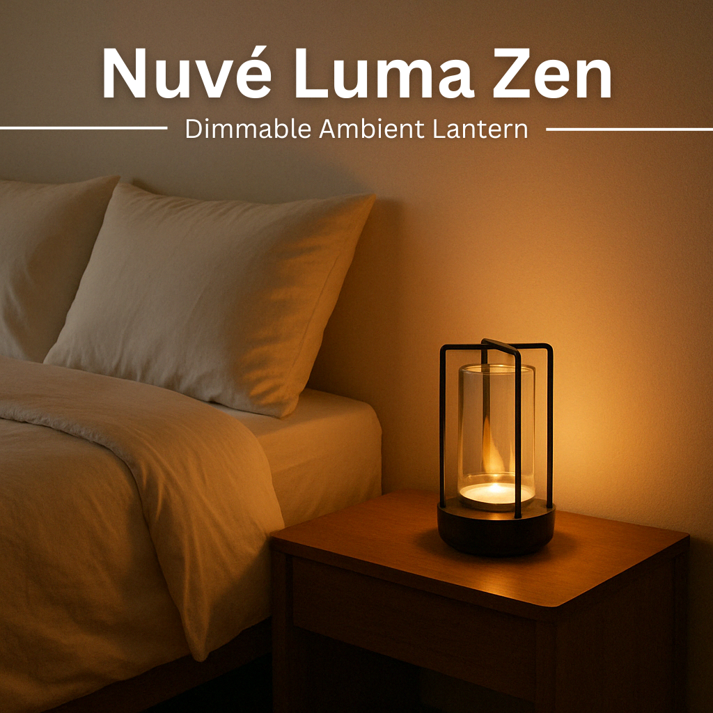 Nuvé Luma Zen skincare device with sleek design and control buttons, used for facial rejuvenation and skin therapy.