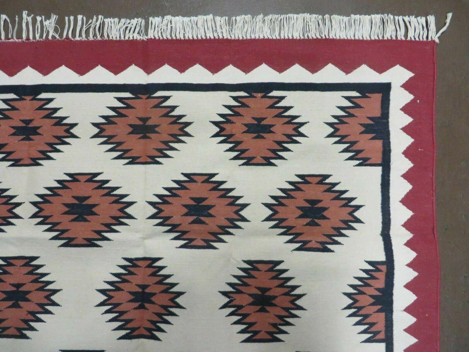 5' X 8' Hand Woven Wool Rug Contemporary Kilim Dhurrie Modern Oriental Area Rug - Nuvé