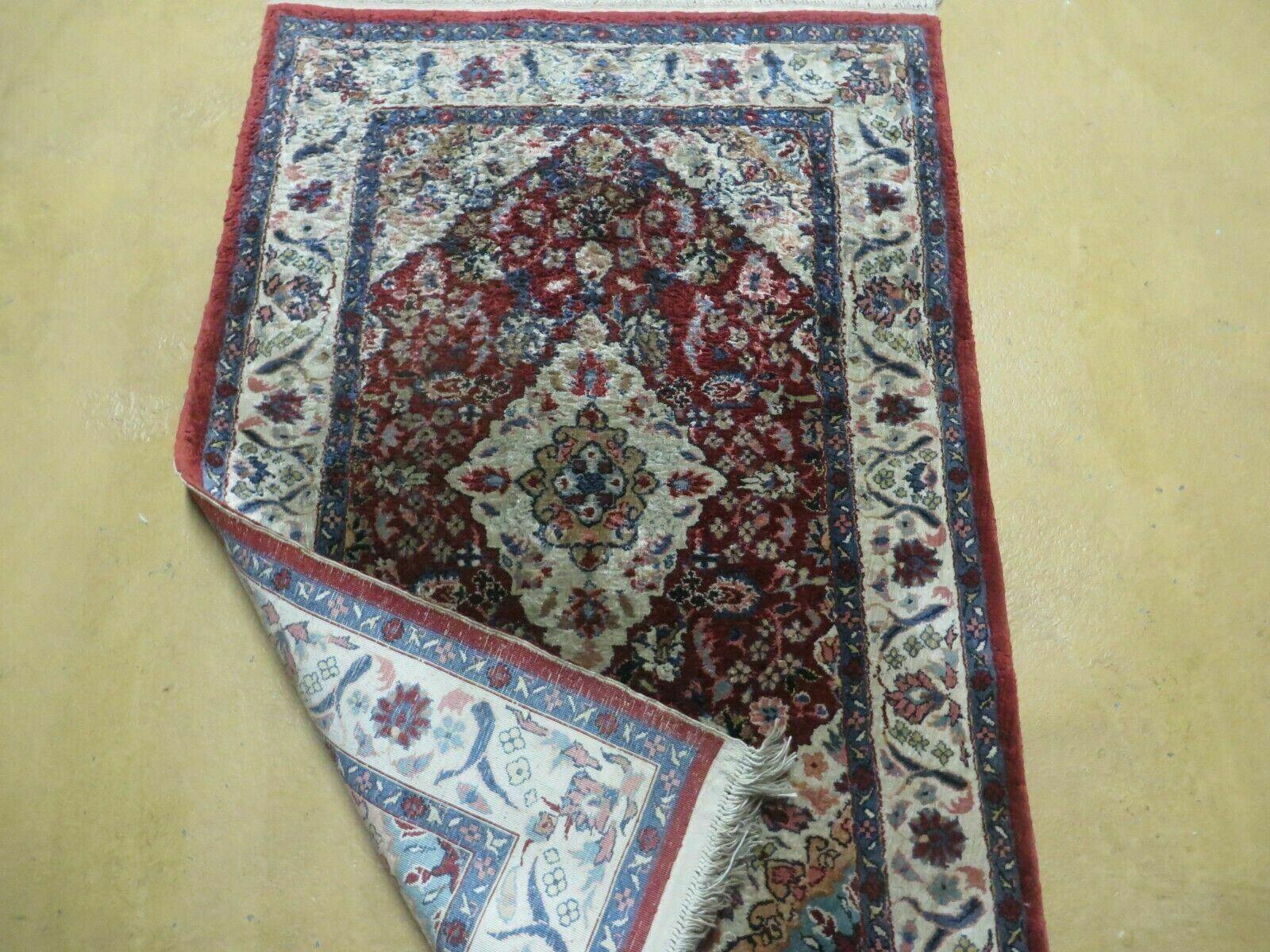 2' X 3' Handmade Chinese Floral Oriental Silk Rug Carpet Nice Red - Nuvé