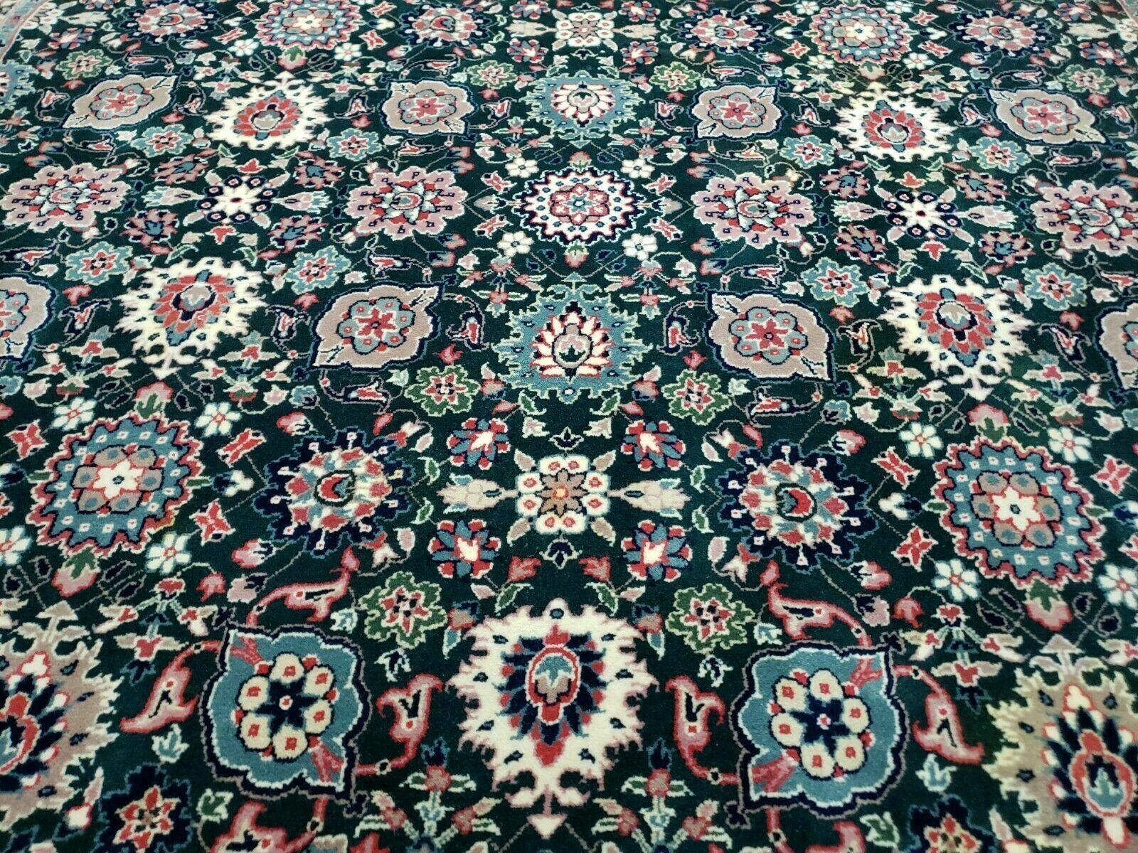 8' X 10' Handmade Indian Oriental Wool Rug Carpet Organic Dye Forest Green Nice - Nuvé