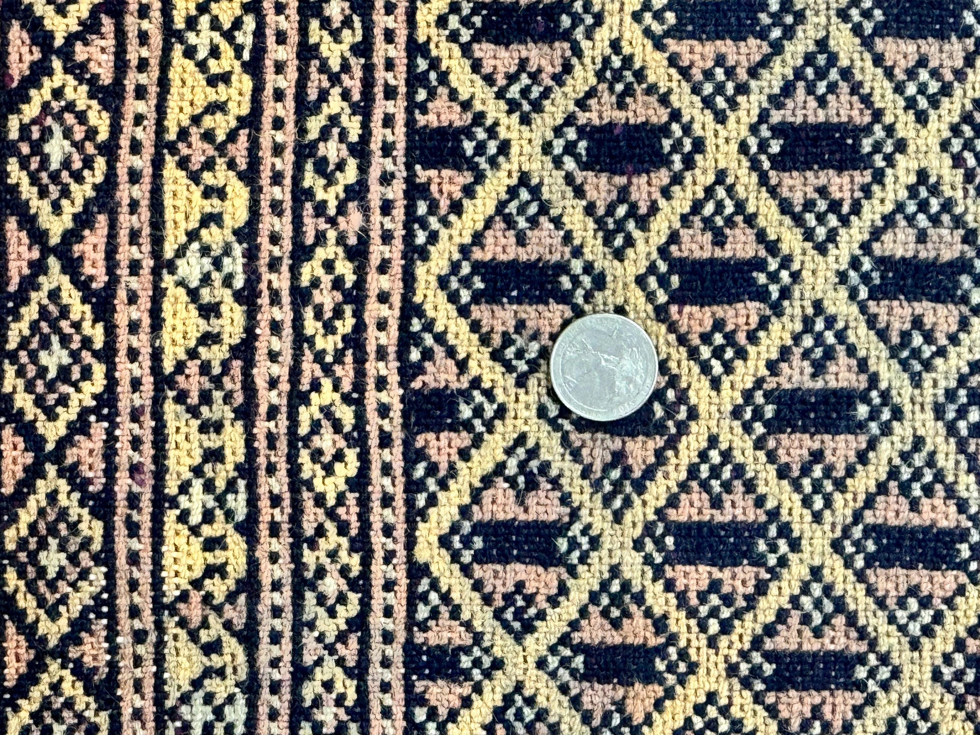 Pakistani Bokhara Turkoman Rug 9x11, Cream, Handmade Wool Vintage Carpet - Nuvé