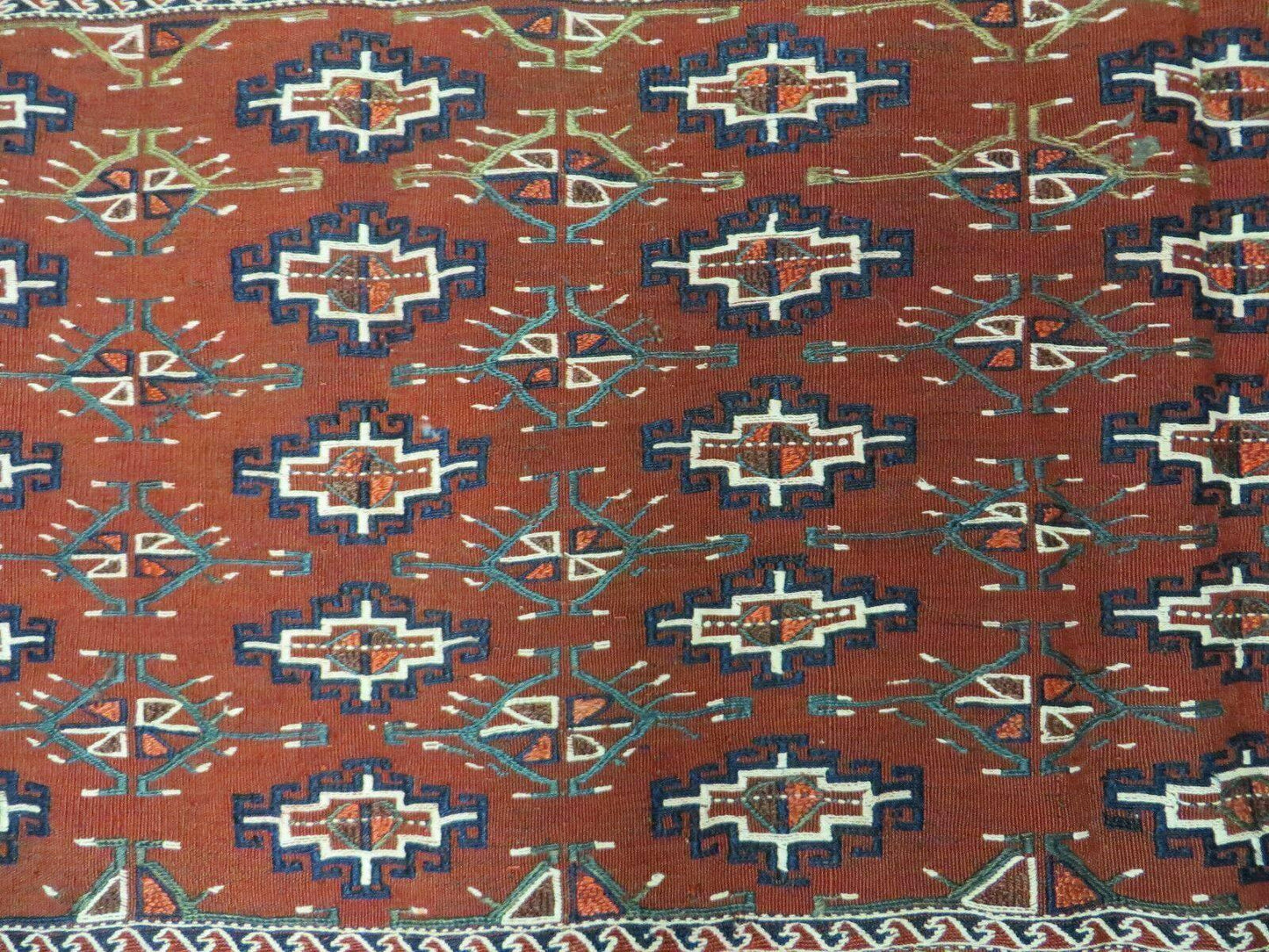 45" X 32" Antique Handmade Bokhara Turkoman Yomud Chuval Wool Rug Soumak NICE - Nuvé
